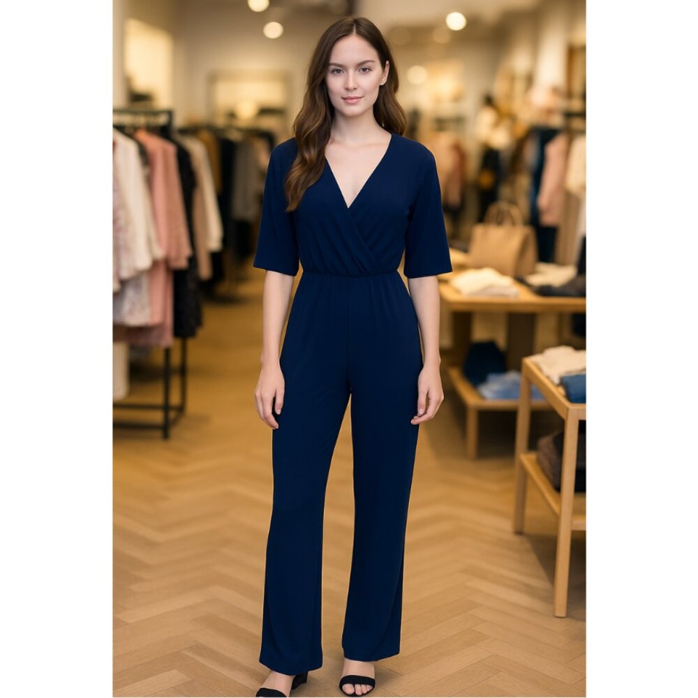 White House / Black Market Navy Blue Jumpsuit, Size 6 - Brand New